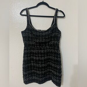 B. Smart Elegant Black and White Tweed Dress